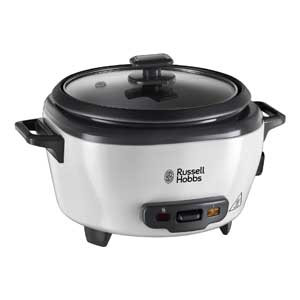 Russell Hobbs Medium Rice Cooker & Steamer (27040GCC) - 2L, Non-Stick, Glass Lid, White, 500W - 1-Year Warranty