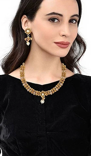 Gold Plated Designer Necklaces - Earings