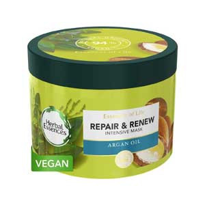 Herbal Essences Argan Oil Hair Mask, Treatment for Dry Damaged Hair, Repair & Renew, Cruelty-Free and Vegan Deep Conditioning, 2x Nourishment, 450ml