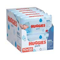 Huggies Pure Baby Wipes, 99% Pure Water Wipes, (560 Wipes)