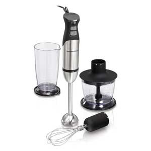 Hamilton Beach 5 In 1 Stainless Steel Hand Blender, Powerful Turbo Boost With Variable Speeds, Chopper, Mixer, Food Processor, Smoothie Maker, 2 Year Limited Warranty