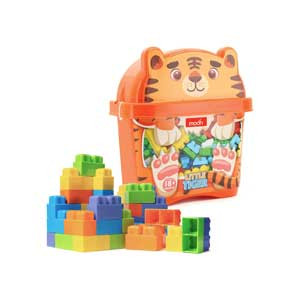 MOON Creative Block Toys for Kids-Tiger (30 pcs) - Red