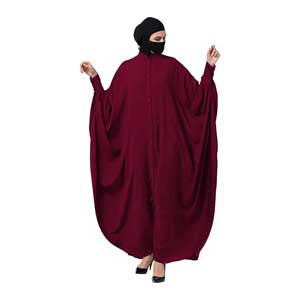 Bashariya Front Open Abaya Kaftan in Firdaus Fabric | Free Size CHEST 44'' - LENGTH 56, Includes Stole Hijab