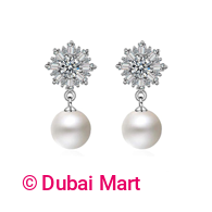 Shining Diva Fashion Latest Stylish Crystal Pearl Earrings for Women and Girls