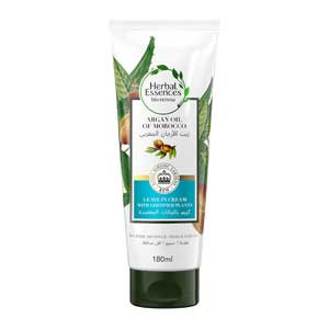 Herbal Essences Bio Renew Moroccan Argan Oil Leave-In Conditioner with Certified Botanicals to Reduce Hair Fall, Nourish and Detangle, Sulfate-Free, 180ml