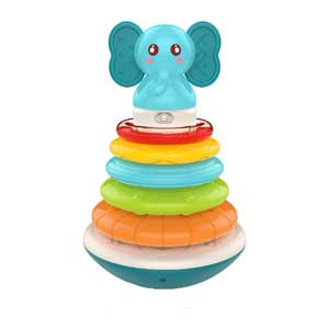 Baybee Rainbow Electronic Musical Stacking Ring Toys for Babies with 5 Rings